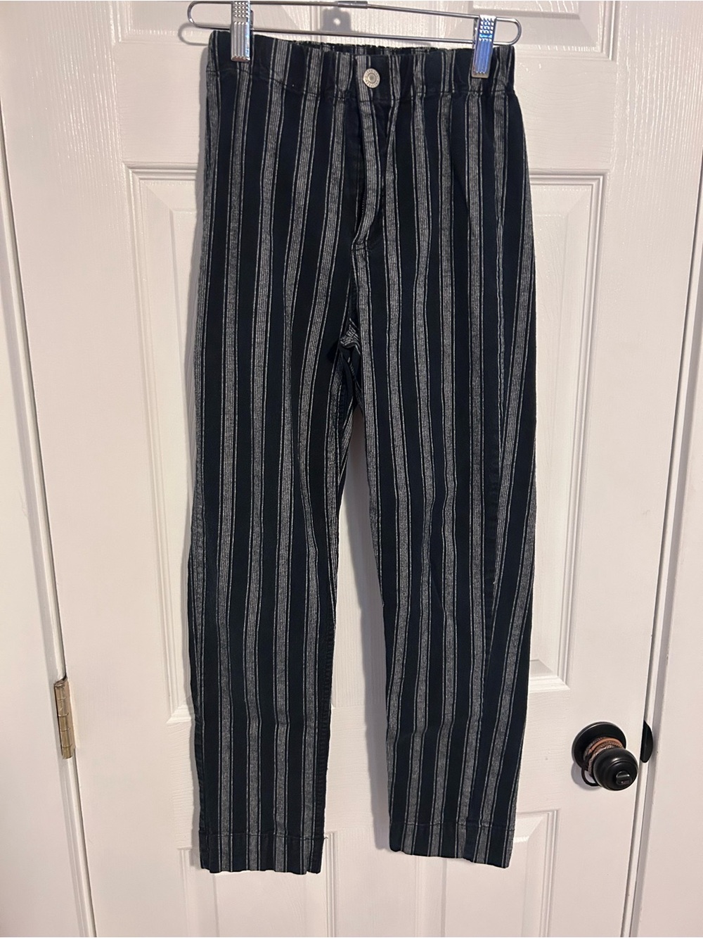 Brandy Melville Blue and Gray Striped Trousers